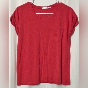 Sigrid Olsen Women's Red Cuffed Sleeve Top Size Medium